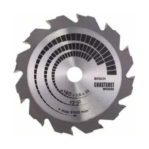 Bosch 2608640630 piła tarczowa h construct WOOD 160×2,6×20/16Z12