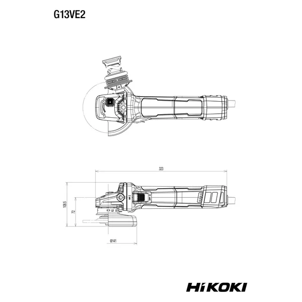 HiKOKI G13VE2WQZ szlifierka kątowa 125 mm 1320 W