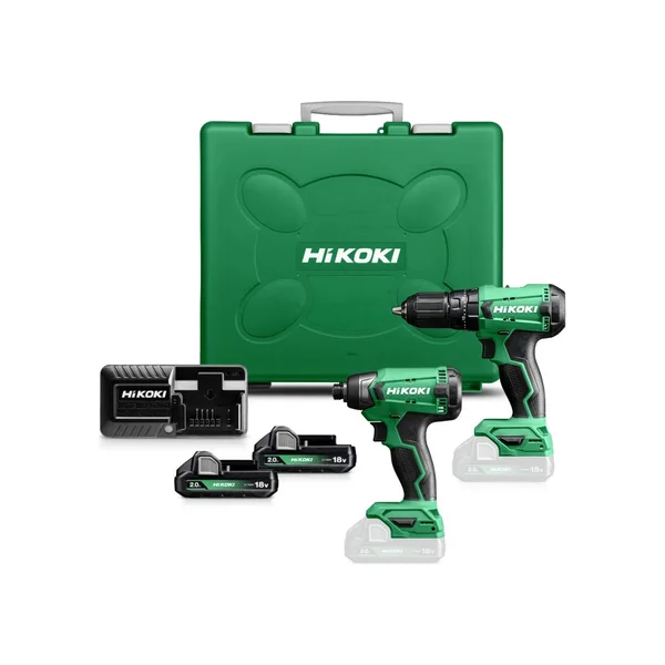 HiKOKI KC18DAWCZ zestaw: wiertarko-wkrętarka DV18DA + zakrętarka udarowa WH18DA, 2×2,0 Ah