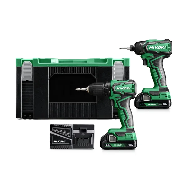 HiKOKI KC18DDWFZ zestaw elektronarzędzi: DS18DD + WH18DD, 2×2,0 Ah