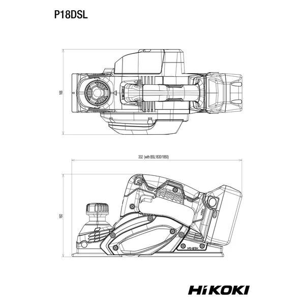 HiKOKI P18DSLW2Z strug akumulatorowy 18 V, bez akumulatora