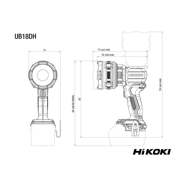 HiKOKI UB18DHW4Z latarka led
