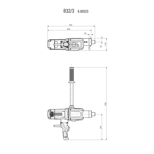 Metabo 600323000 wiertarka B 32/3 1750 W Metabo 600323000 wiertarka B 32/3 1750 W