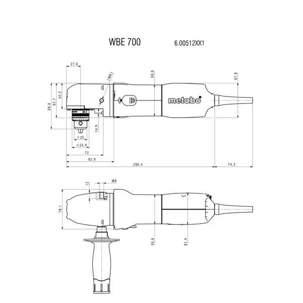 Metabo 600512000 wiertarka kątowa WBE 700 700 W