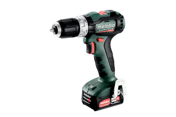 Metabo 601046500 akumulatorowa wiertarka udarowa PowerMaxx SB 12 BL 12 V 45 Nm, 2×2,0 Ah, metaBOX