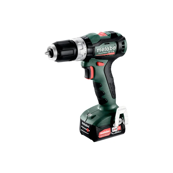 Metabo 601046500 akumulatorowa wiertarka udarowa PowerMaxx SB 12 BL 12 V 45 Nm, 2×2,0 Ah, metaBOX