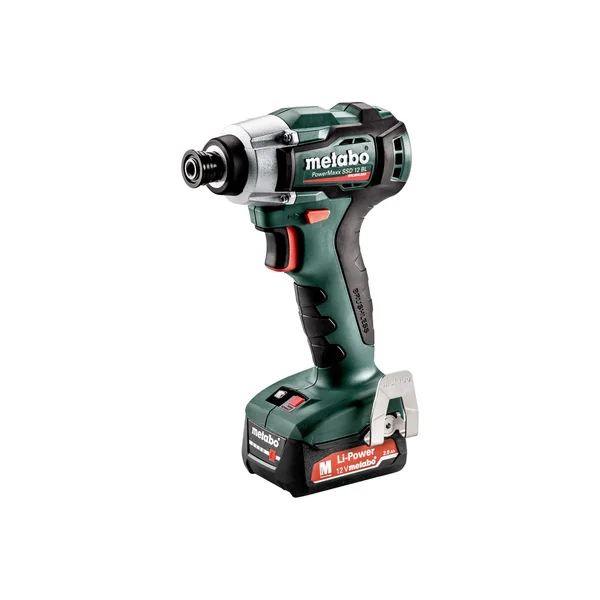 Metabo 601115500 akumulatorowy zakrętak udarowy PowerMaxx SSD 12 BL 12 V 140 Nm, 2×2,0 Ah, metaBOX