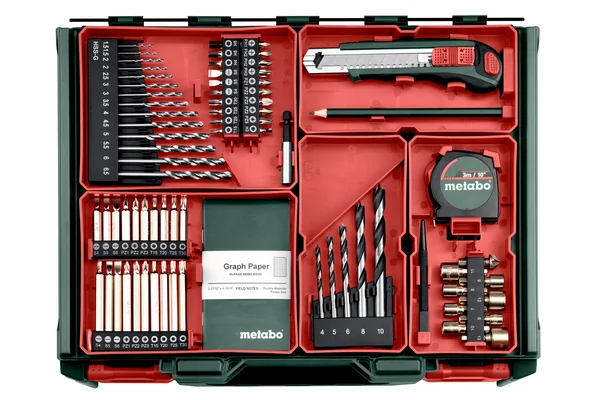 Metabo 602207710 wiertarko-wkrętarka akumulatorowa BS 18 Set 18 V 48 Nm, 2×2,0 Ah, walizka