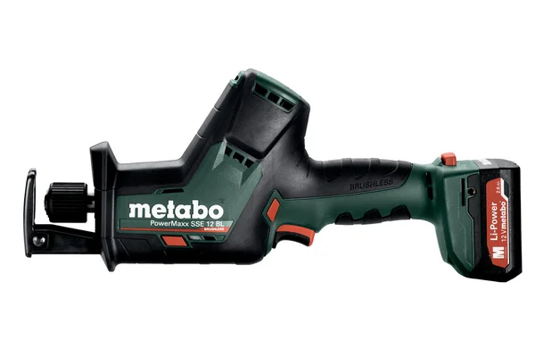 Metabo 602322500 akumulatorowa piła szablasta PowerMaxx SSE 12 BL 12 V, 2×2,0 Ah, metaBOX