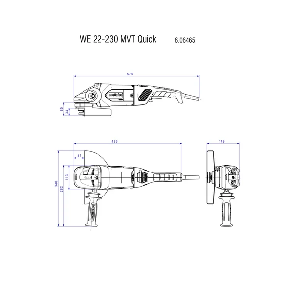 Metabo 606464000 szlifierka kątowa WE 22-230 MVT 230 mm 2200 W