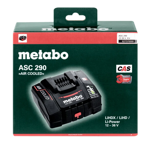 Metabo 627370000 szybka ładowarka ASC 290, 12-36 V, „AIR COOLED” UE