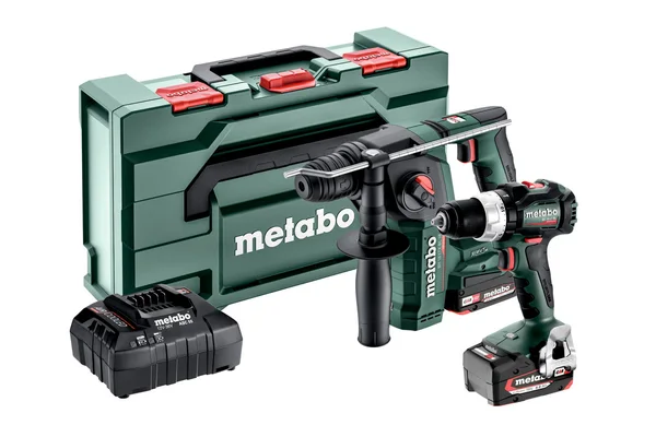Metabo 685182000 zestaw: wiertarko-wkrętarka BS 18 LT BL + młotowiertarka BH 18 LTX BL 16, 1×2,0 Ah + 1×4,0 Ah, metaBOX