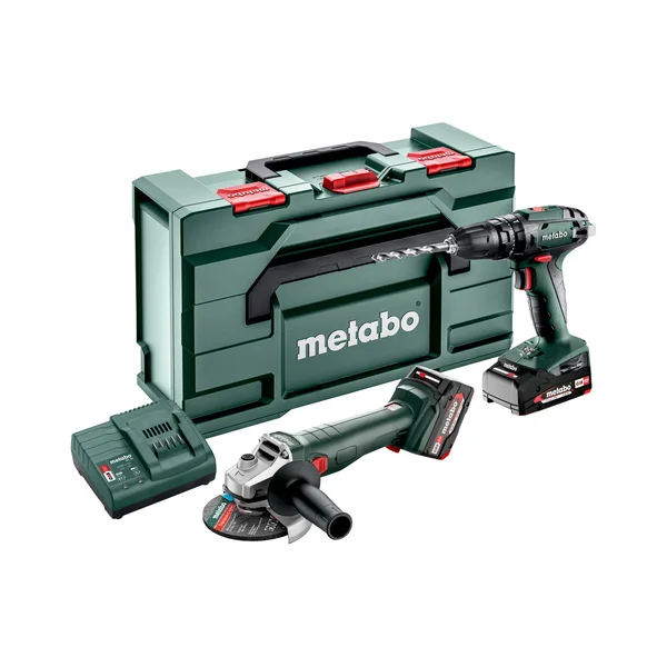 Metabo 685205500 zestaw Combo Set 2.4.4 18 V: SB 18 + W 18 L 9-125, 1×2,0 Ah + 1×4,0 Ah, metaBOX
