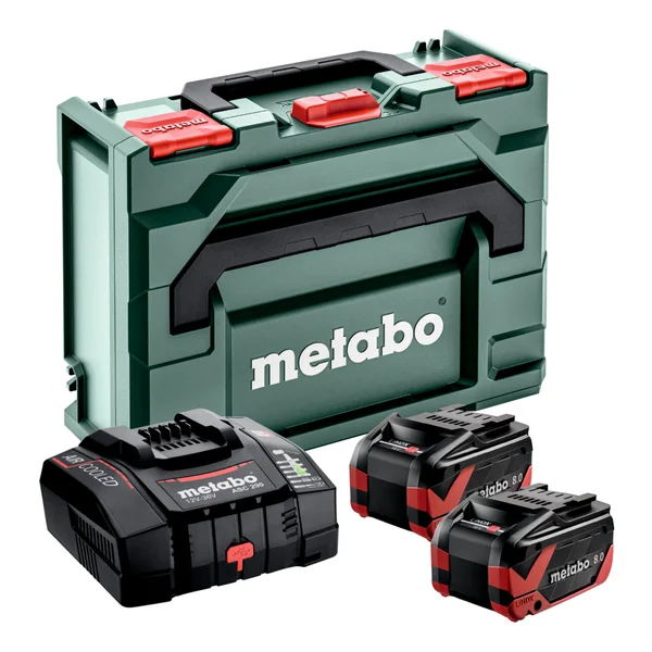 Metabo 685305000 zestaw podstawowy 2 x LiHDX 8,0 Ah + ASC 290 + metaBOX 145 Metabo 685305000 zestaw podstawowy 2 x LiHDX 8,0 Ah + ASC 290 + metaBOX 145